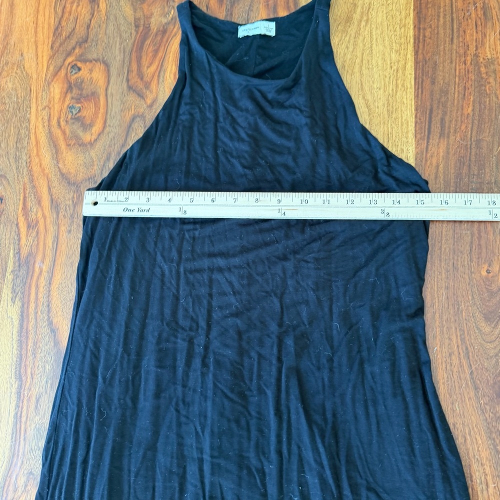 Gentle Fawn Womens Black High Neck Midi Bodycon Tank Dress L Racerback Stretch - Picture 4 of 8